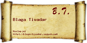 Blaga Tivadar névjegykártya