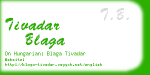 tivadar blaga business card